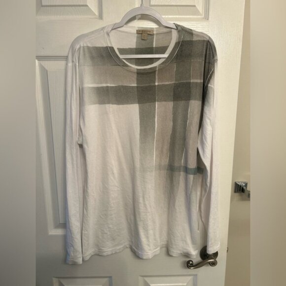 Burberry Other - White Burberry Novacheck Fading Longsleeve Shirt